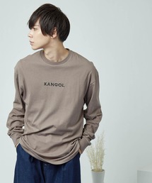 KANGOL/カンゴール コラボ 別注ロゴ刺繍 L/S オーバーサイズカットソー 長袖Tシャツ