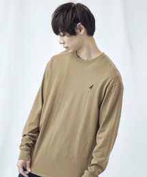 KANGOL/カンゴール コラボ 別注ロゴ刺繍 L/S オーバーサイズカットソー 長袖Tシャツ