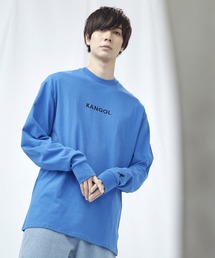 KANGOL/カンゴール コラボ 別注ロゴ刺繍 L/S オーバーサイズカットソー 長袖Tシャツ