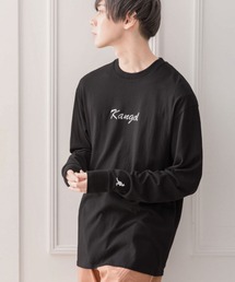 KANGOL/カンゴール コラボ 別注ロゴ刺繍 L/S オーバーサイズカットソー 長袖Tシャツ