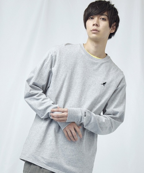 KANGOL(カンゴール)の「KANGOL/カンゴール コラボ 別注ロゴ刺繍 L/S オーバーサイズカットソー 長袖Tシャツ(Tシャツ/カットソー・メンズ・ホワイト/ブラック/パープル/ネイビー/グレー/ボルドー/ダークグリーン/オレンジ/ブラウン/サックスブルー/サンドベージュ/ブルー/パープル系その他/ピンク系その他/ダークベージュ/マスタード/ダークグレー/ライトピンク/グレー系その他2/グレー系その他/グリーン系その他/レッド/ブルー系その他2/ベージュ系その他/ブラック系その他/グリーン系その他4/ブルー系その他/ホワイト系その他/ブラック系その他2/グレー系その他3/グレー系その他5/グリーン系その他3/ブラウン系その他/グレー系その他4/ベージュ系その他2/ホワイト系その他2/グリーン系その他2/グリーン系その他5/ブルー系その他3/グレイッシュベージュ/ダークブラウン/アッシュブラウン/ホワイト系その他3/グリーン系その他6/ブラウン系その他3/ベージュ系その他3/グレー系その他6/ブラウン系その他2/ブラック系その他3/パープル系その他2/ブルー系その他4/グリーン系その他7/ホワイト系その他4/ブラック系その他4/パープル系その他3/パープル系その他4/その他1/ブルー系その他5/ベージュ系その他4/ベージュ系その他5・S/M/L/XL/XS)」の16枚目の写真