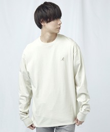 KANGOL/カンゴール コラボ 別注ロゴ刺繍 L/S オーバーサイズカットソー 長袖Tシャツ