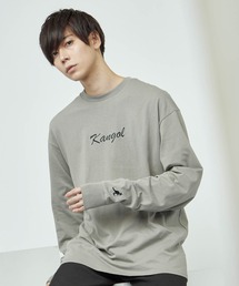 KANGOL/カンゴール コラボ 別注ロゴ刺繍 L/S オーバーサイズカットソー 長袖Tシャツ