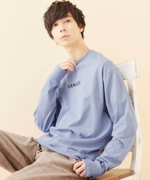 KANGOL/カンゴール コラボ 別注ロゴ刺繍 L/S オーバーサイズカットソー 長袖Tシャツ