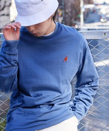 KANGOL/カンゴール コラボ 別注ロゴ刺繍 L/S オーバーサイズカットソー 長袖Tシャツ