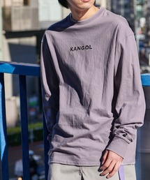 KANGOL/カンゴール コラボ 別注ロゴ刺繍 L/S オーバーサイズカットソー 長袖Tシャツ