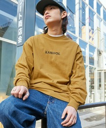 KANGOL/カンゴール コラボ 別注ロゴ刺繍 L/S オーバーサイズカットソー 長袖Tシャツ