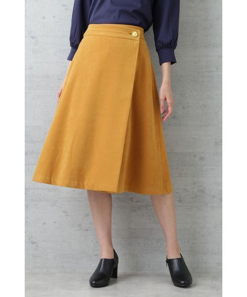 NATURAL BEAUTY BASIC（ナチュラルビューティーベーシック）の「【雑誌掲載】ラップ風フレアスカート（スカート・レディース・マスタード/キャメル・SMALL/MEDIUM/X-SMALL）」の2枚目の写真
