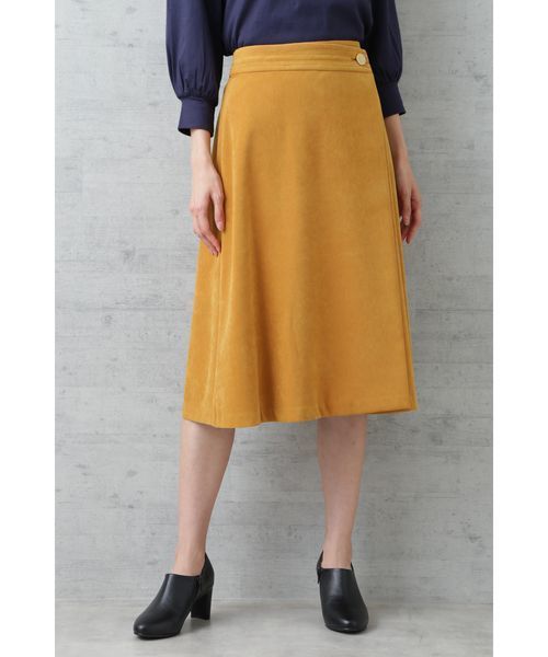 NATURAL BEAUTY BASIC（ナチュラルビューティーベーシック）の「【雑誌掲載】ラップ風フレアスカート（スカート・レディース・マスタード/キャメル・SMALL/MEDIUM/X-SMALL）」の3枚目の写真