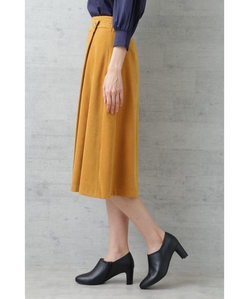 NATURAL BEAUTY BASIC（ナチュラルビューティーベーシック）の「【雑誌掲載】ラップ風フレアスカート（スカート・レディース・マスタード/キャメル・SMALL/MEDIUM/X-SMALL）」の4枚目の写真
