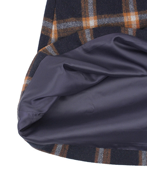 RANDA（ランダ）の「釦ポケット台形スカート（スカート・レディース・ブラウン/オレンジ/チェック・0/1）」の10枚目の写真