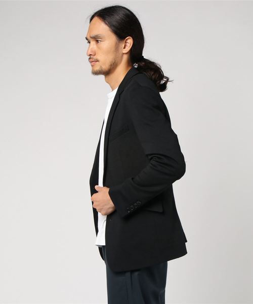 Luv maison（ラブメゾン）の「T/Cポンチ テーラードジャケット（テーラードジャケット・メンズ・ブラック/グレー・M/L/XL）」の4枚目の写真