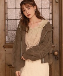 one after another NICE CLAUP | ケーブルニットパーカー(カーディガン/ボレロ)