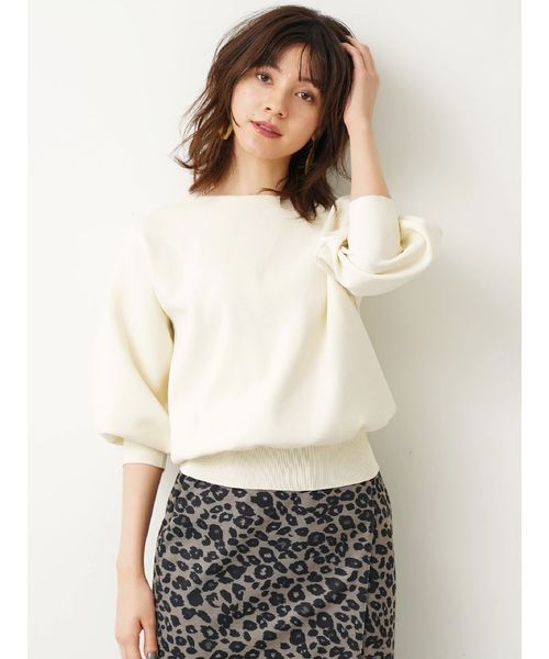 YECCA VECCA（イェッカヴェッカ）の「袖ボリュ－ムニットプルオ－バ－（ニット/セーター・レディース・ネイビー/サックスブルー/アイボリー/ラベンダー・FREE）」の10枚目の写真