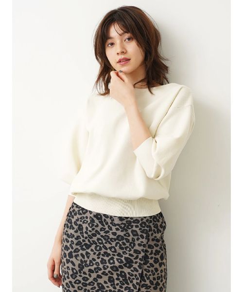 YECCA VECCA（イェッカヴェッカ）の「袖ボリュ－ムニットプルオ－バ－（ニット/セーター・レディース・ネイビー/サックスブルー/アイボリー/ラベンダー・FREE）」の9枚目の写真