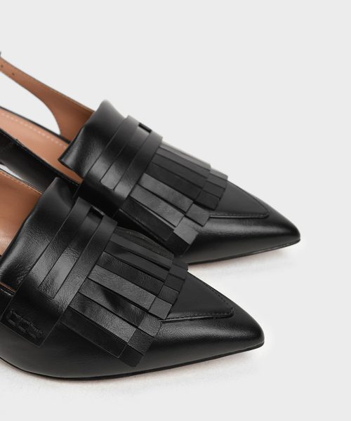 CHARLES & KEITH(チャールズ & キース)の「フリルデティール スリングバックヒール / Frill Detail Slingback Heels(サンダル・レディース・ブラック/ダークブラウン/オレンジ・22.5cm/23cm/23.5cm/24.5cm/25cm)」の9枚目の写真