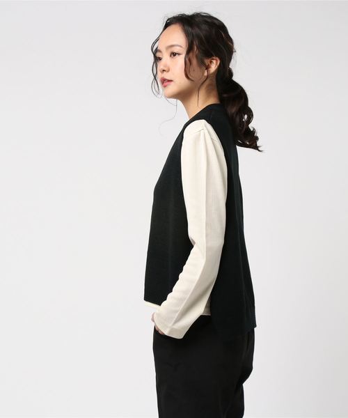 DING(ディング)の「DING/ショートニットベスト(ベスト・レディース・ブルー/オレンジ/ホワイト/ブラック・FREE)」の6枚目の写真