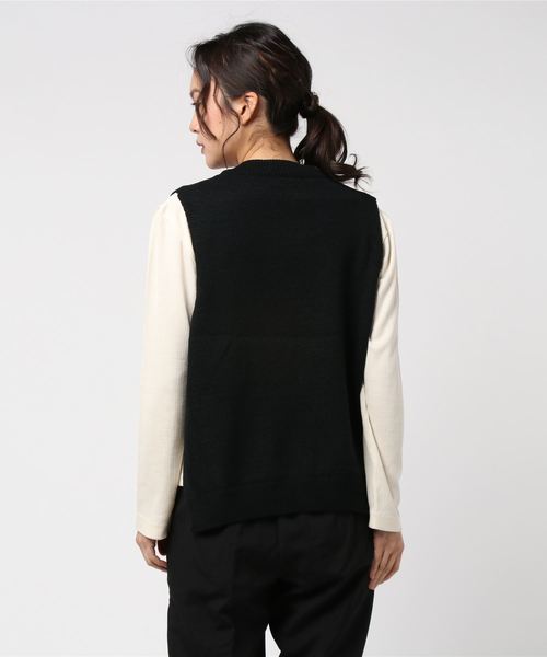 DING(ディング)の「DING/ショートニットベスト(ベスト・レディース・ブルー/オレンジ/ホワイト/ブラック・FREE)」の5枚目の写真