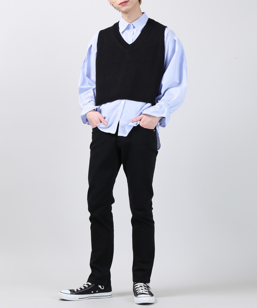 DING(ディング)の「DING/ショートニットベスト(ベスト・レディース・ブルー/オレンジ/ホワイト/ブラック・FREE)」の9枚目の写真