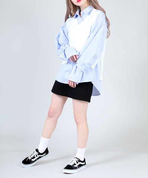 DING(ディング)の「DING/ショートニットベスト(ベスト・レディース・ブルー/オレンジ/ホワイト/ブラック・FREE)」の15枚目の写真