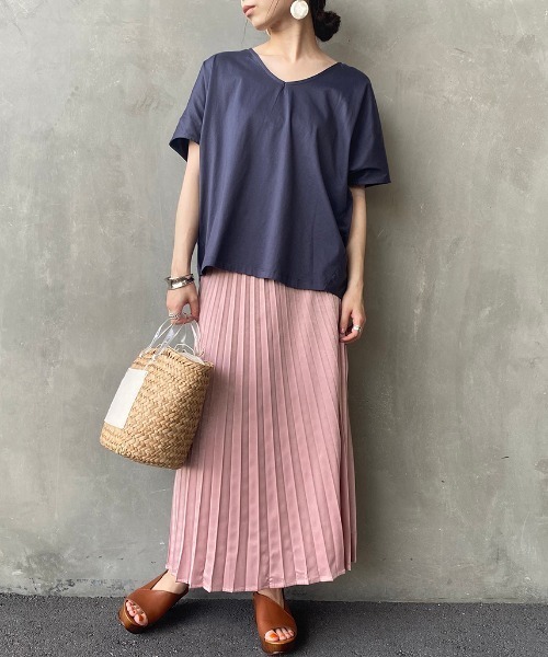 JF Ready Made（ジェイエフレディメイド）の「[JF READY MADE/ジェイエフレディメイド] ハイゲージフレンチVネックTシャツ（Tシャツ/カットソー・レディース・チャコールグレー/ブラック/ベージュ/ブラウン/オフホワイト/ホワイト/カーキ・F）」の8枚目の写真