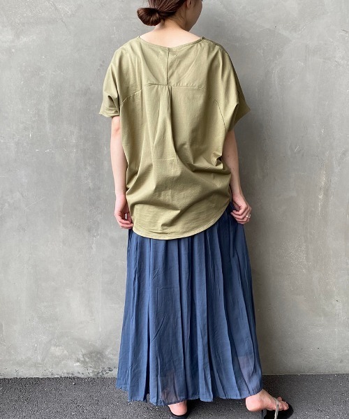 JF Ready Made（ジェイエフレディメイド）の「[JF READY MADE/ジェイエフレディメイド] ハイゲージフレンチVネックTシャツ（Tシャツ/カットソー・レディース・チャコールグレー/ブラック/ベージュ/ブラウン/オフホワイト/ホワイト/カーキ・F）」の15枚目の写真