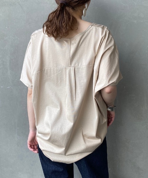 JF Ready Made（ジェイエフレディメイド）の「[JF READY MADE/ジェイエフレディメイド] ハイゲージフレンチVネックTシャツ（Tシャツ/カットソー・レディース・チャコールグレー/ブラック/ベージュ/ブラウン/オフホワイト/ホワイト/カーキ・F）」の19枚目の写真