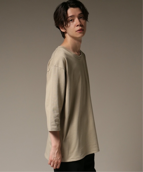 417 EDIFICE(フォーワンセブンエディフィス)の「20//テンジク 7分丈 クルーネック カットソー(Tシャツ/カットソー・メンズ・ホワイト/ベージュ/グリーン・SMALL/MEDIUM/LARGE)」の2枚目の写真