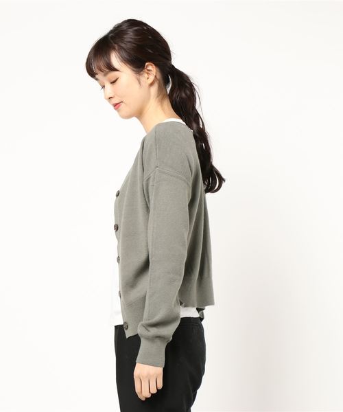 Cheek（チーク）の「ベーシックカーディガン（カーディガン/ボレロ・レディース・カーキ/アイボリー/モカ/イエロー・MEDIUM）」の5枚目の写真