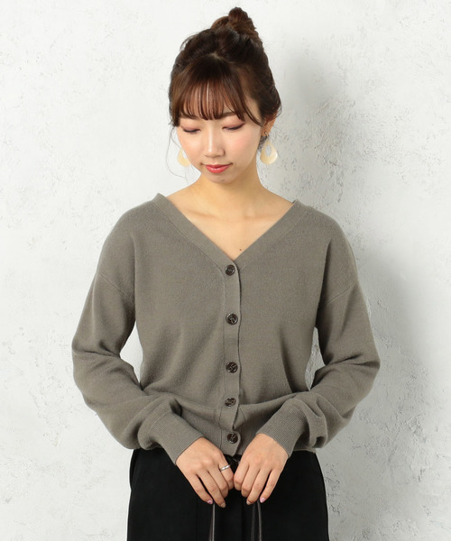 Cheek（チーク）の「ベーシックカーディガン（カーディガン/ボレロ・レディース・カーキ/アイボリー/モカ/イエロー・MEDIUM）」の9枚目の写真