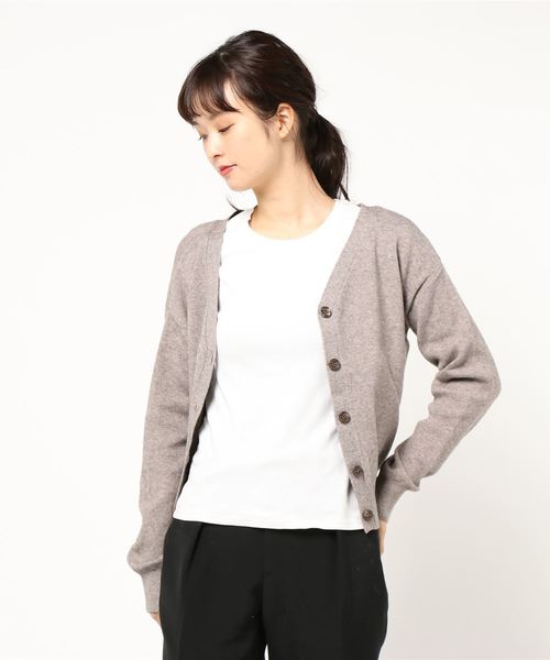 Cheek（チーク）の「ベーシックカーディガン（カーディガン/ボレロ・レディース・カーキ/アイボリー/モカ/イエロー・MEDIUM）」の14枚目の写真