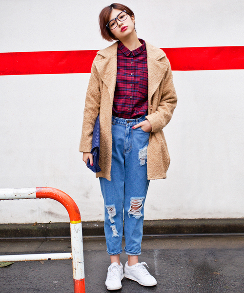 WEGO（ウィゴー）の「WEGO/ネルチェックBIGシャツ（シャツ/ブラウス・レディース・ブラック/グリーン/グリーン系その他/レッド/レッド系その他・FREE）」の14枚目の写真