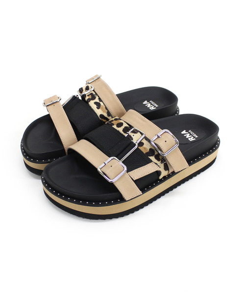 RNA（アールエヌエー）の「E4675 2Wayレザーベルトサンダル（サンダル・レディース・ブラック/ベージュ・SMALL/MEDIUM）」の14枚目の写真