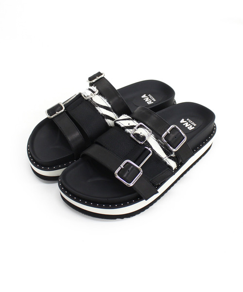 RNA（アールエヌエー）の「E4675 2Wayレザーベルトサンダル（サンダル・レディース・ブラック/ベージュ・SMALL/MEDIUM）」の13枚目の写真