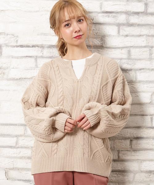 INGNI(イング)の「ケーブルスキッパー/ニット(ニット/セーター)」|グレー系その他5