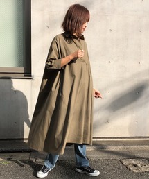 綿ブロードシャツワンピース