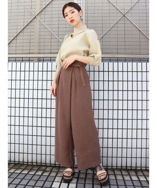 MURUA（ムルーア）の「チョーカーハーフニット（ニット/セーター・レディース・ブラック/ブラウン/ベージュ/カーキ・FREE）」の9枚目の写真