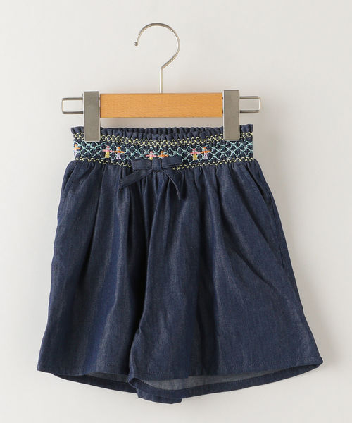 SHIPS(シップス)の「SHIPS KIDS:デニム スモッキング刺繍 キュロット(100~130cm)(デニムパンツ・キッズ・ライトブルー/ネイビー・110/120/130/100)」の10枚目の写真
