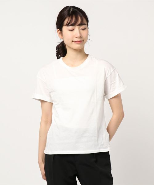 COLONY 2139(コロニートゥーワンスリーナイン)の「クルーネックベーシックTシャツ(Tシャツ/カットソー・レディース・ホワイト/チャコールグレー/ブラック/ベージュ・SMALL/MEDIUM/LARGE/X-LARGE)」の2枚目の写真