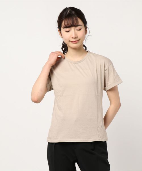 COLONY 2139(コロニートゥーワンスリーナイン)の「クルーネックベーシックTシャツ(Tシャツ/カットソー・レディース・ホワイト/チャコールグレー/ブラック/ベージュ・SMALL/MEDIUM/LARGE/X-LARGE)」の12枚目の写真
