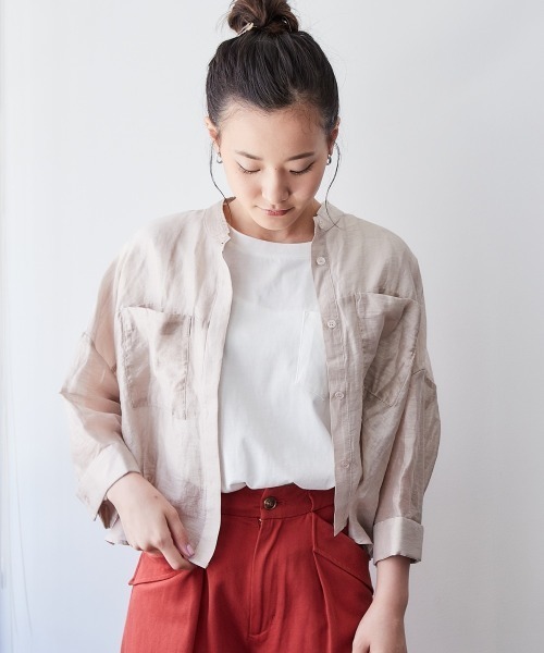 cepo（セポ）の「シアーボリュームブラウス（シャツ/ブラウス・レディース・ブラック/ベージュ/カーキ/サックスブルー・M）」の21枚目の写真