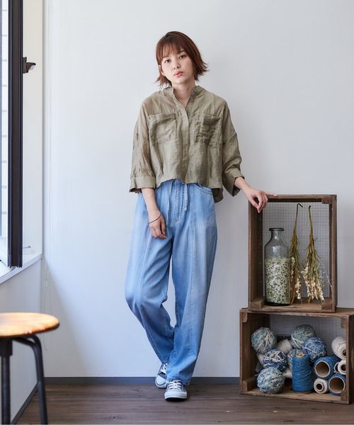 cepo（セポ）の「シアーボリュームブラウス（シャツ/ブラウス・レディース・ブラック/ベージュ/カーキ/サックスブルー・M）」の17枚目の写真