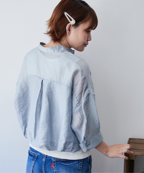 cepo（セポ）の「シアーボリュームブラウス（シャツ/ブラウス・レディース・ブラック/ベージュ/カーキ/サックスブルー・M）」の14枚目の写真