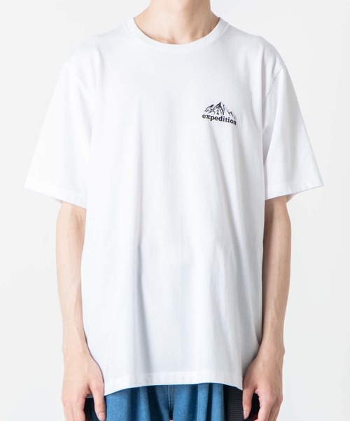 WEGO(ウィゴー)の「WEGO/マウンテンモチーフTシャツ(Tシャツ/カットソー・メンズ・ホワイト/ブラック・MEDIUM/SMALL/LARGE)」の6枚目の写真