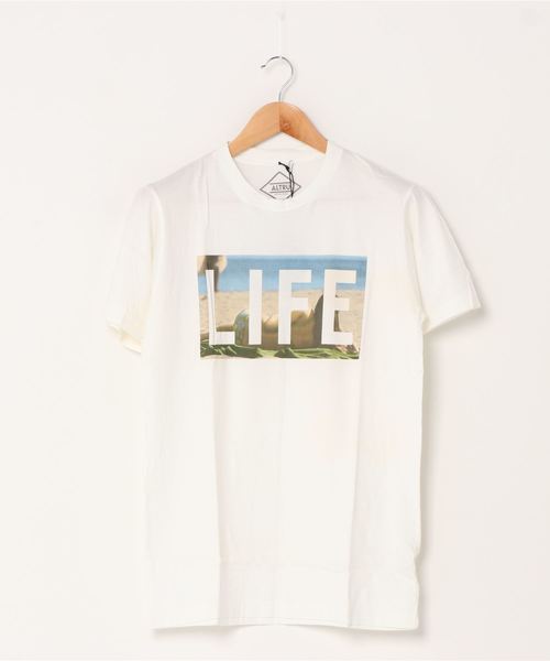 PARKS TOKYO SELECT(パークストウキョウセレクト)の「【ALTRU/オールトゥルー】(UN)プリントTシャツ(Tシャツ/カットソー・メンズ・グリーン系その他/ホワイト/ミックスグレー/グリーン・MEDIUM/SMALL)」の2枚目の写真