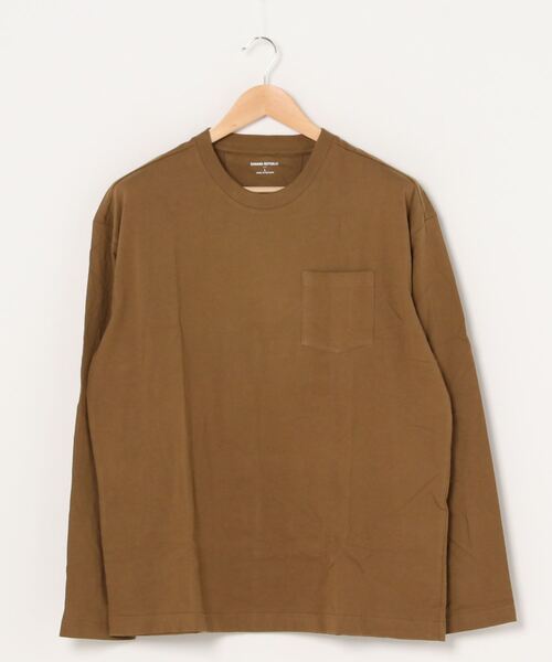 BANANA REPUBLIC FACTORY STORE（バナナリパブリック ファクトリーストア）の「BANANA REPUBLIC FACTORY STORE　　日本限定 長袖ボクシーTシャツ（Tシャツ/カットソー・メンズ・ネイビー/キャメル/グレー/ホワイト/ブラック・XL/L/M/S）」の5枚目の写真