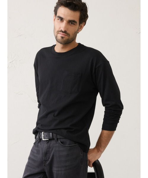 BANANA REPUBLIC FACTORY STORE（バナナリパブリック ファクトリーストア）の「BANANA REPUBLIC FACTORY STORE　　日本限定 長袖ボクシーTシャツ（Tシャツ/カットソー・メンズ・ネイビー/キャメル/グレー/ホワイト/ブラック・XL/L/M/S）」の9枚目の写真