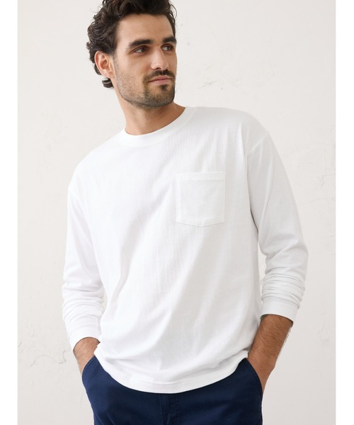 BANANA REPUBLIC FACTORY STORE（バナナリパブリック ファクトリーストア）の「BANANA REPUBLIC FACTORY STORE　　日本限定 長袖ボクシーTシャツ（Tシャツ/カットソー・メンズ・ネイビー/キャメル/グレー/ホワイト/ブラック・XL/L/M/S）」の14枚目の写真