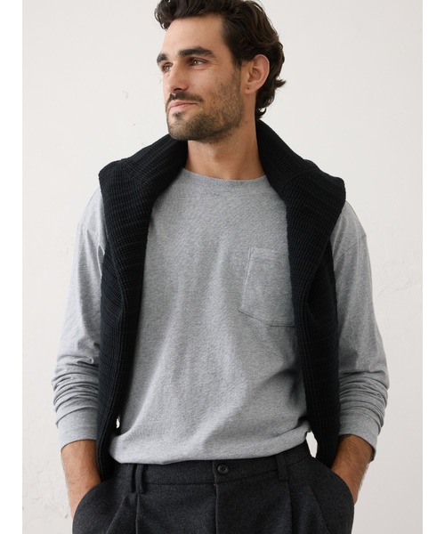 BANANA REPUBLIC FACTORY STORE（バナナリパブリック ファクトリーストア）の「BANANA REPUBLIC FACTORY STORE　　日本限定 長袖ボクシーTシャツ（Tシャツ/カットソー・メンズ・ネイビー/キャメル/グレー/ホワイト/ブラック・XL/L/M/S）」の12枚目の写真