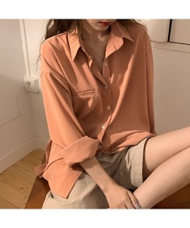 ドロップショルダーシャツブラウス